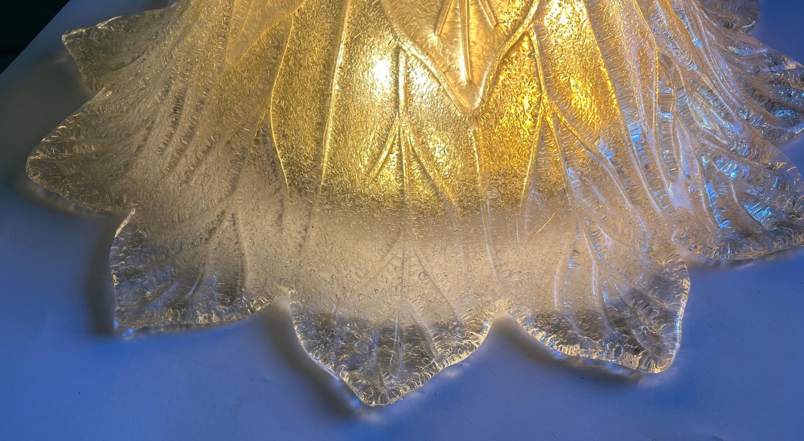 Ice Queen, Murano Glass Ceiling Light And Pair Of Sconces, 1980's photo buy