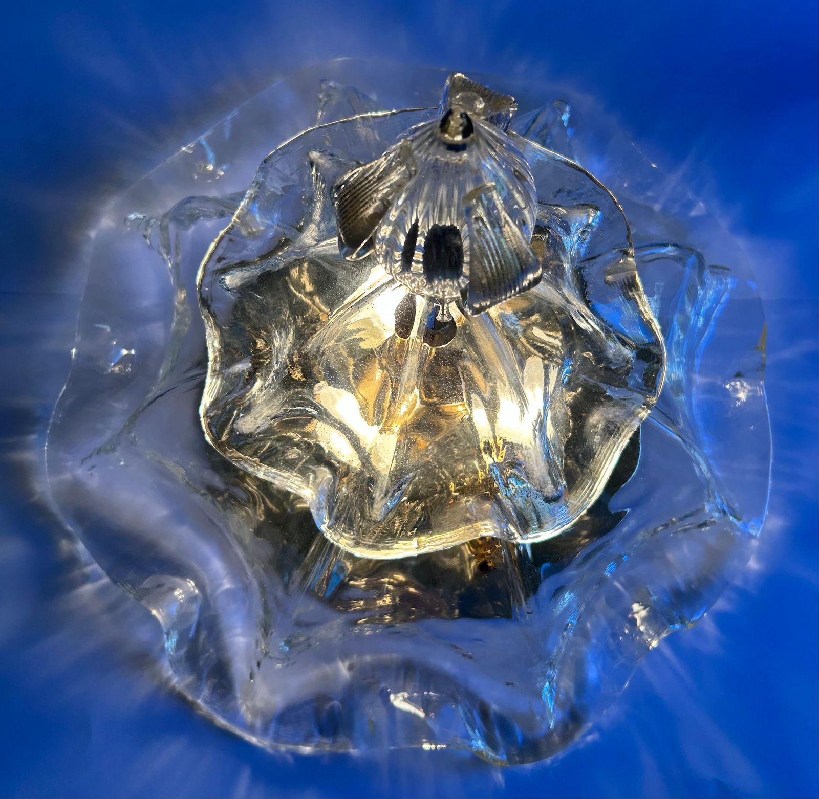 North Pole Star, Transparent La Murrina Flush Light With Gold Inclusions, 1990 photo for sale