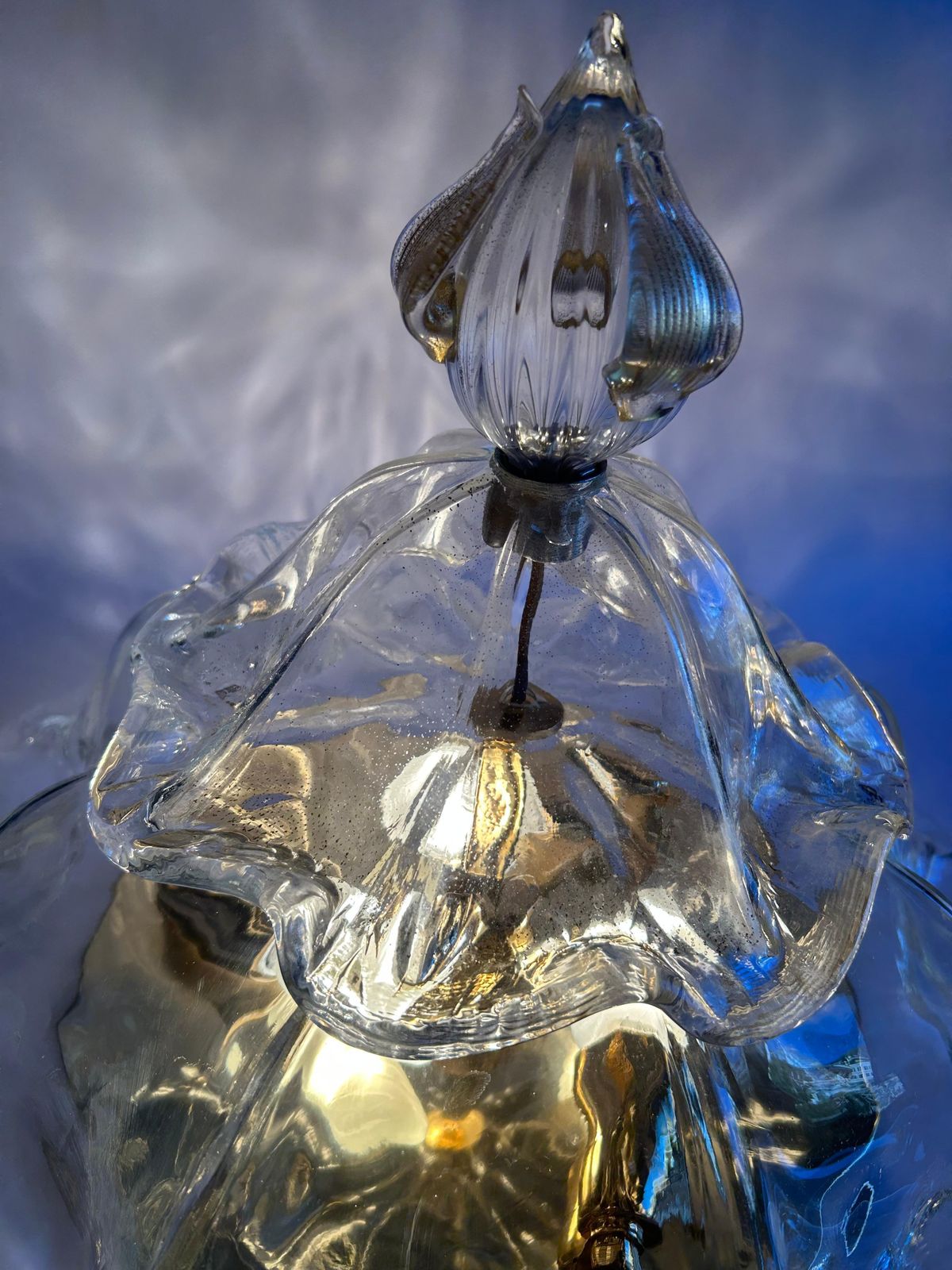 North Pole Star, Transparent La Murrina Flush Light With Gold Inclusions, 1990 photo vintage