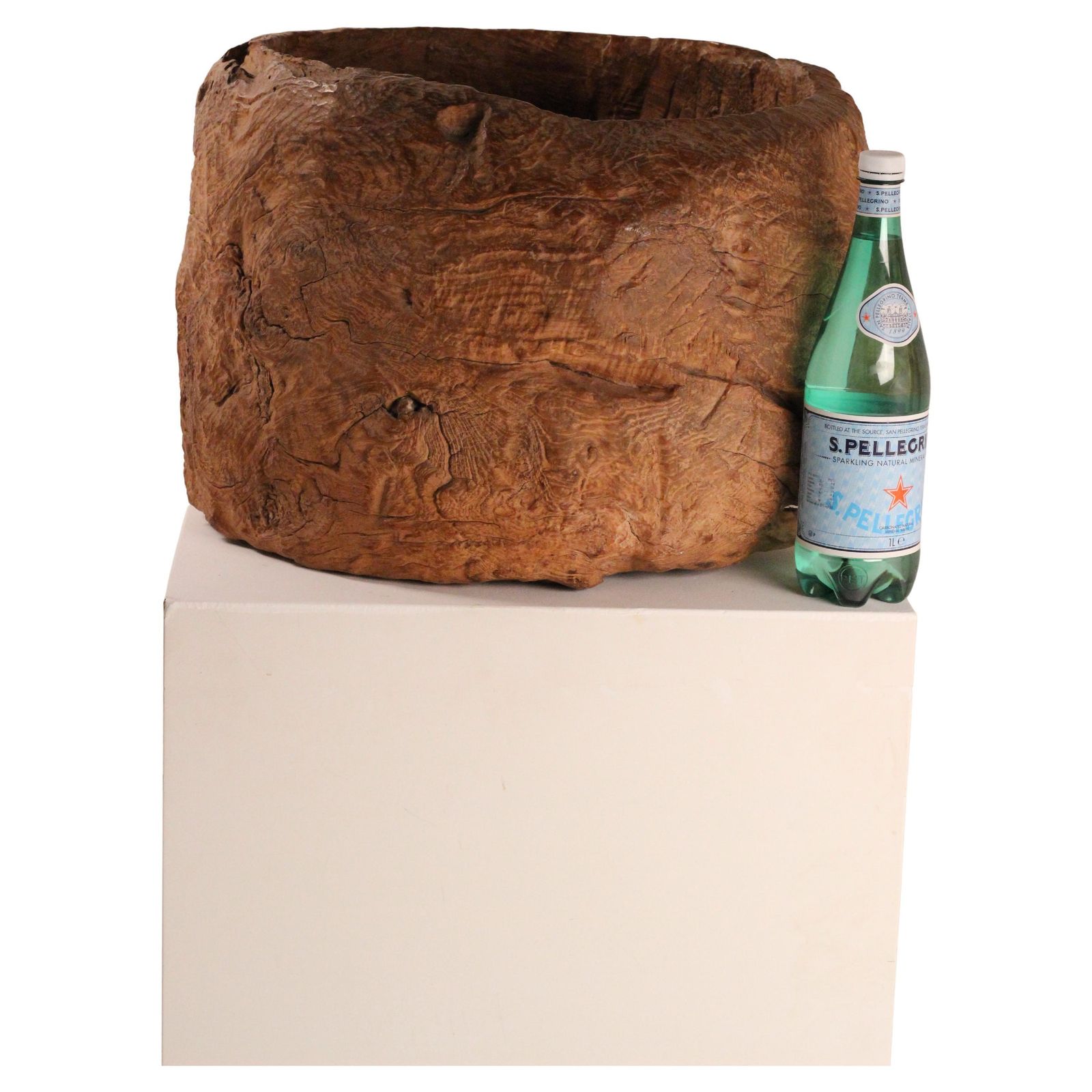 photo for sale Wabi Sabi Sculptural, Monumental Wooden Bowl, Indonesia Late 19th Century