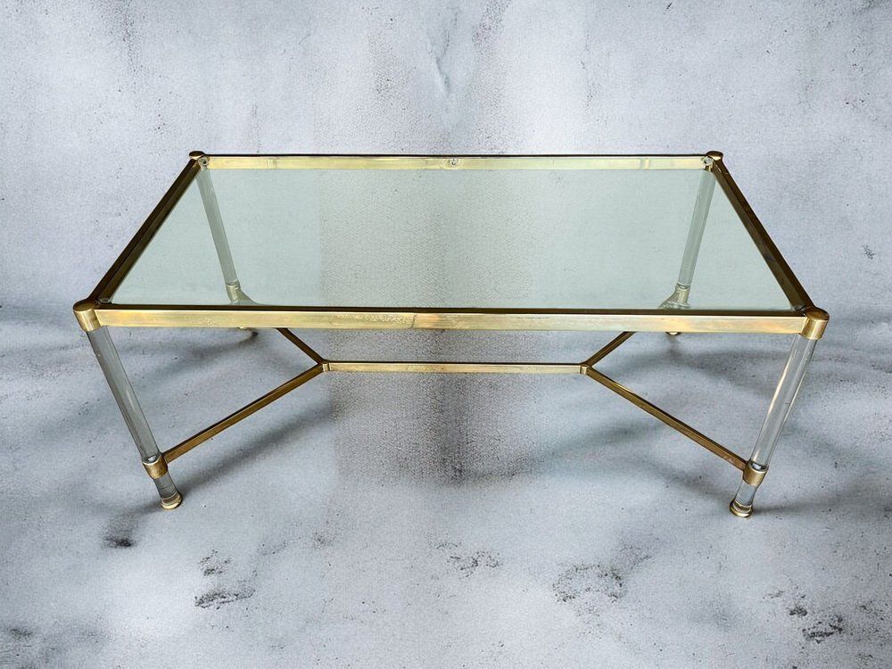 Mid Century Italian Brass And Glass Coffee/Side Table, 1970s photo furniture