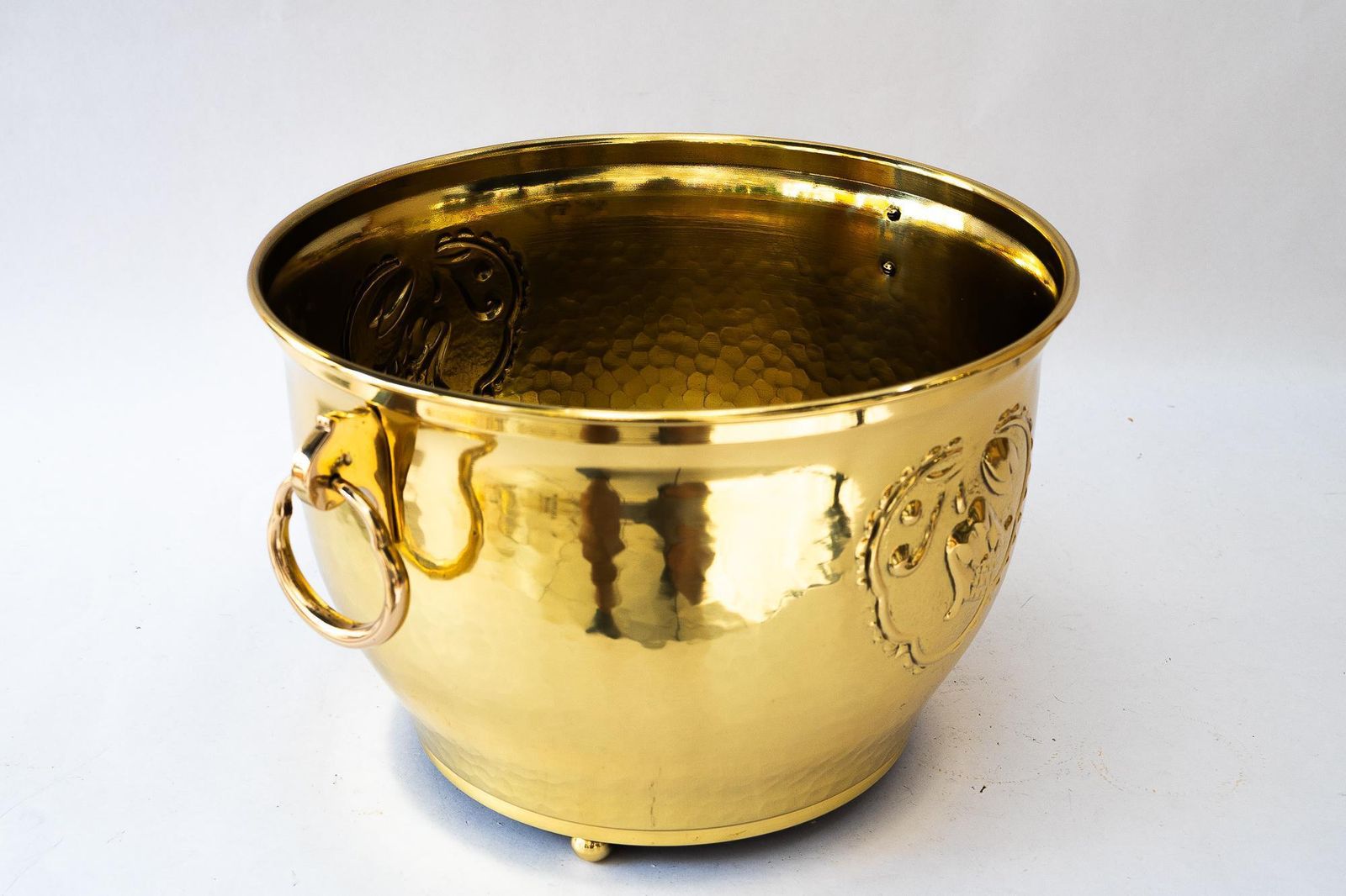 Art Deco Brass Palm Pot Around 1920s photo Home Decor