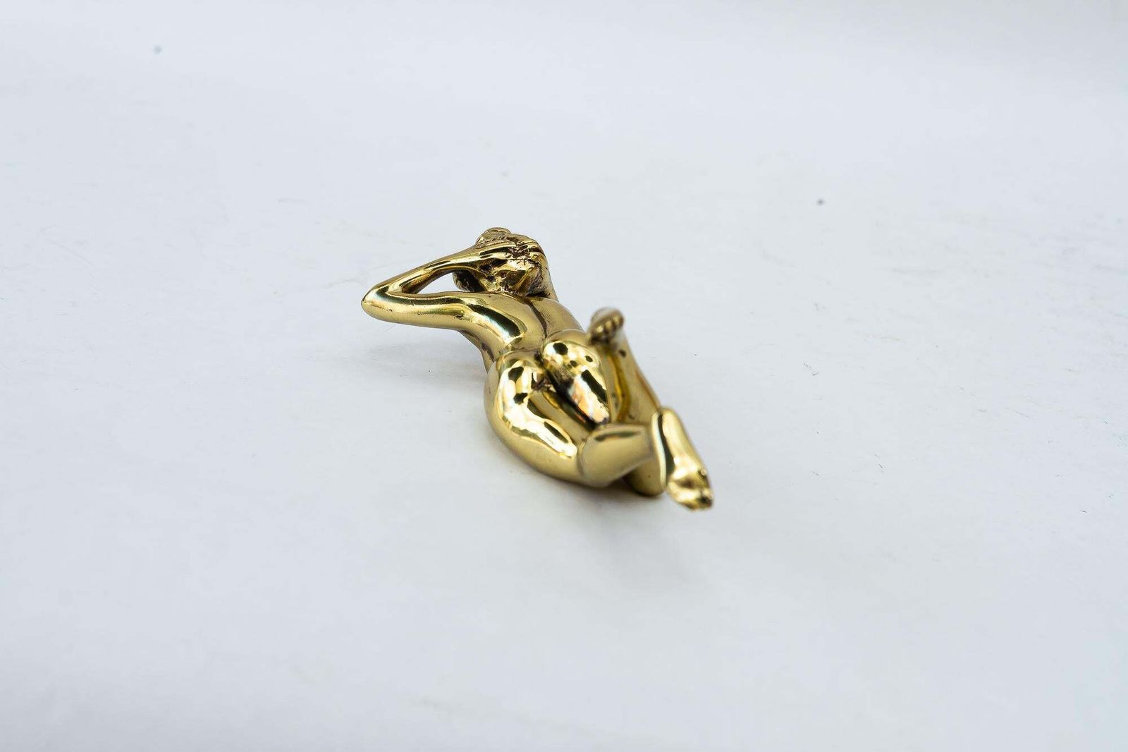 Art Deco Nude Female Brass Paperweight Around 1920s photo vintage