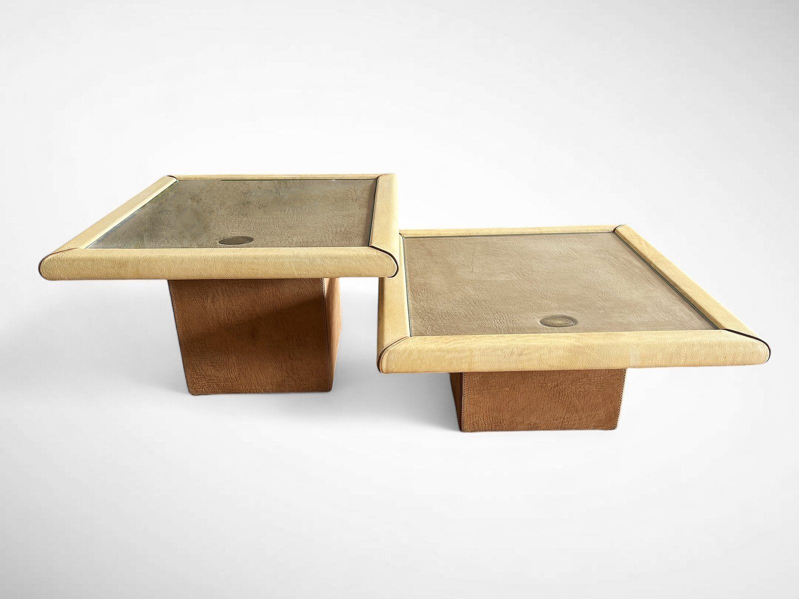 Leather Side Tables By Carlo Bartoli For Rossi Di Albizzate, 1980s, Set Of 2 photo furniture