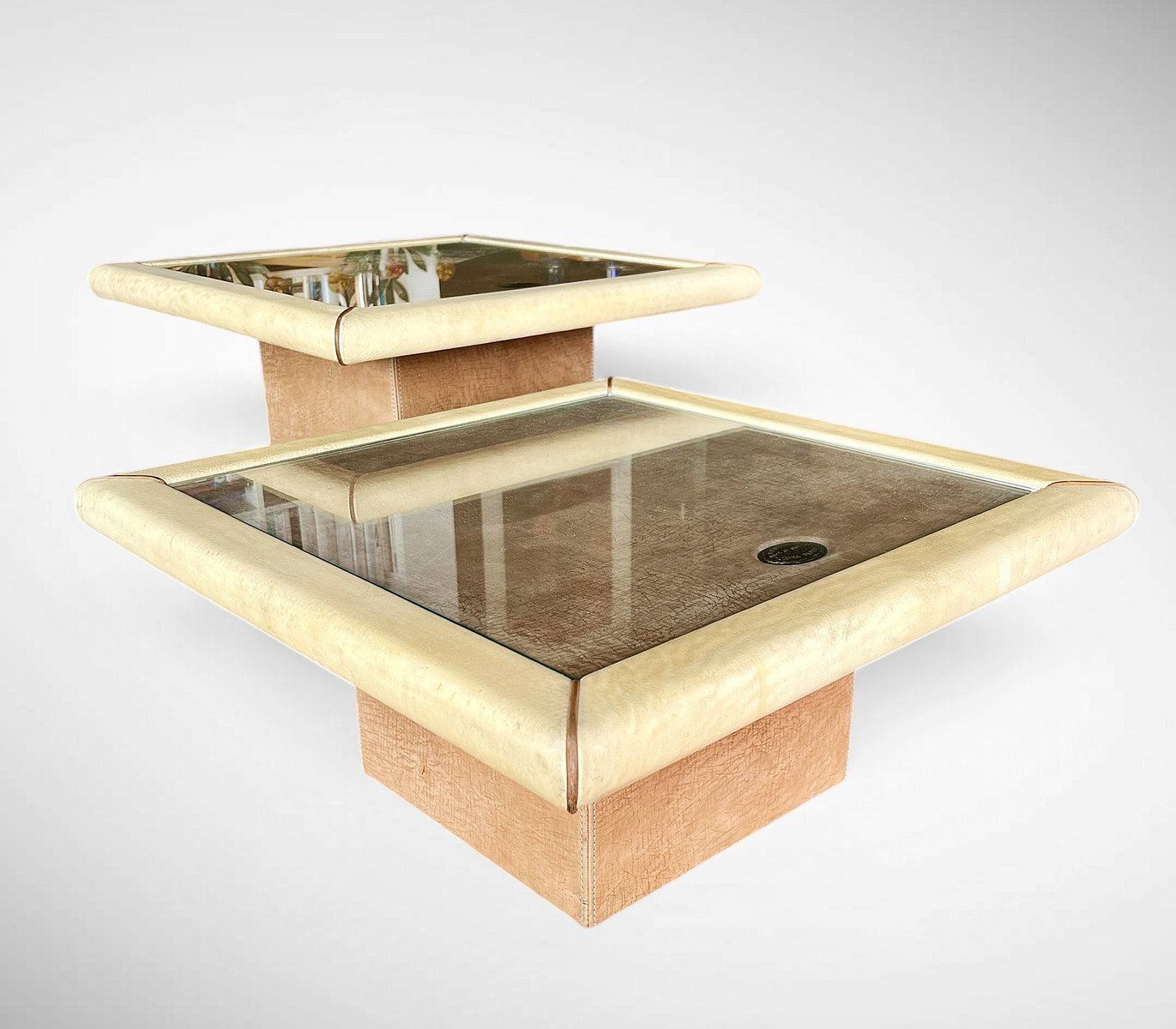 Leather Side Tables By Carlo Bartoli For Rossi Di Albizzate, 1980s, Set Of 2 photo Furniture