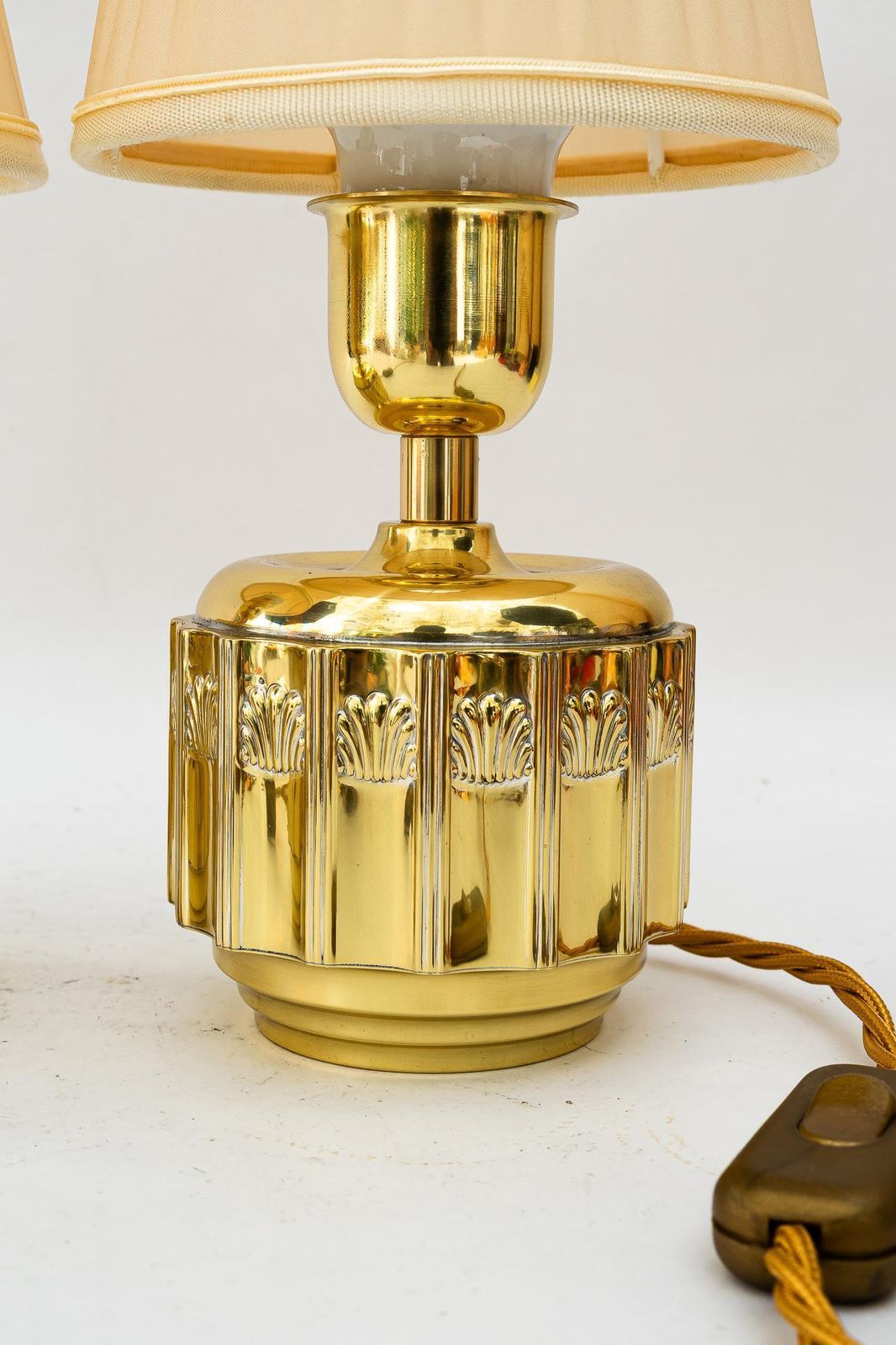2 Art Deco Table Lamps With Fabric Shades Vienna Around 1920 photo 796.0