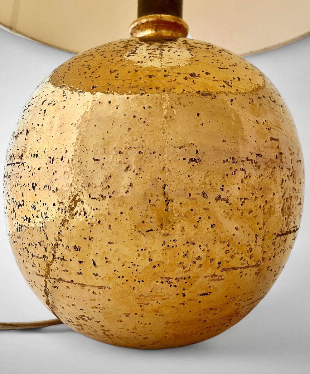 Large Table Lamp In Glazed Gold Ceramic By Aldo Londi For Bitossi, Italy photo furniture