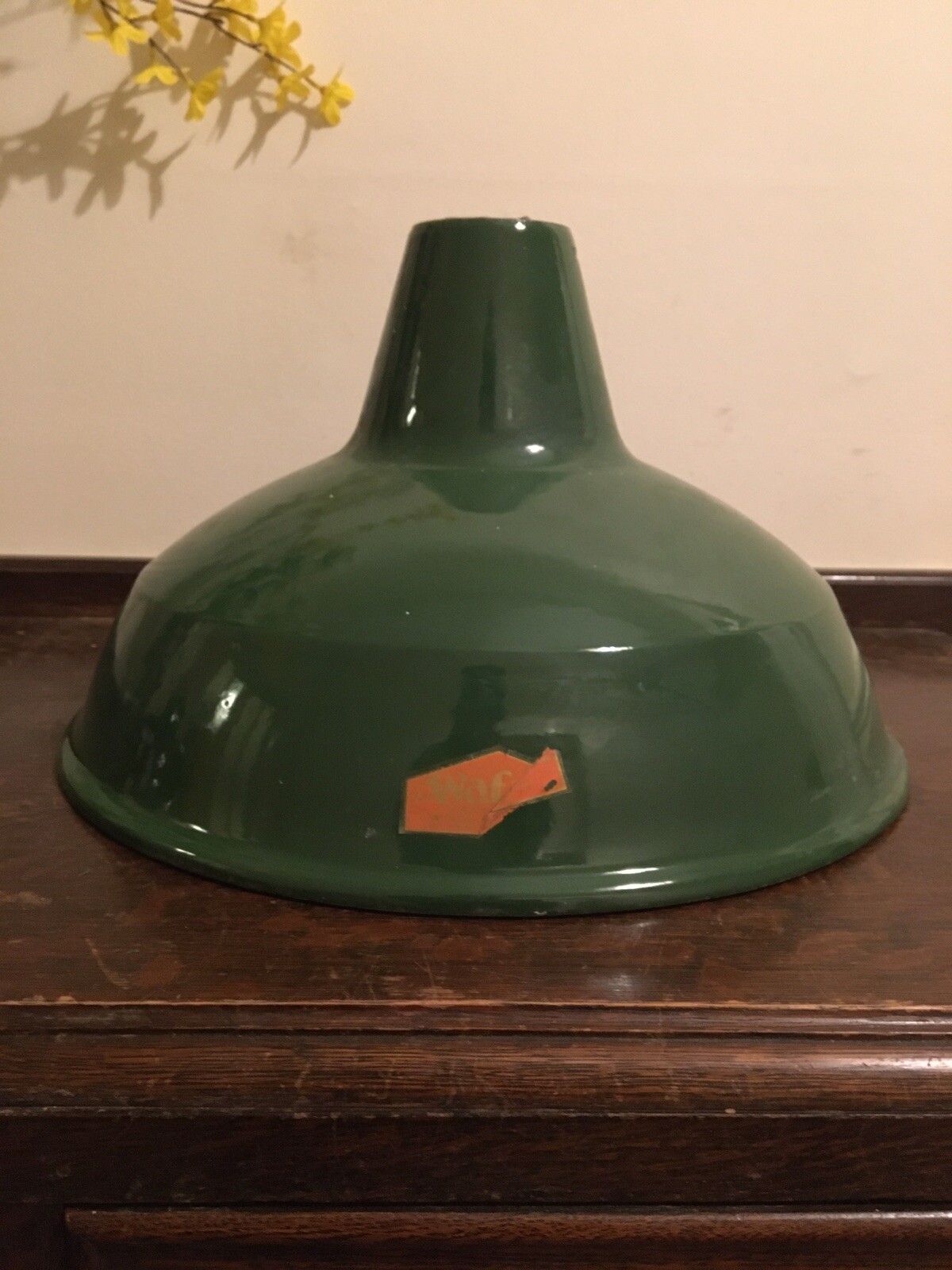 Wayfax  Green Enamel Industrial 1940s Factory Shade British Railway Large 16inch photo furniture