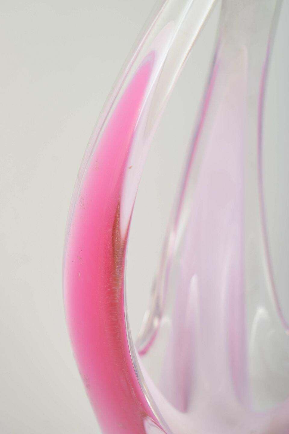 Paul Kedelv For Flygfors. Organic, Sculptural Art Glass Vase. “Coquille”, 1950s photo for sale