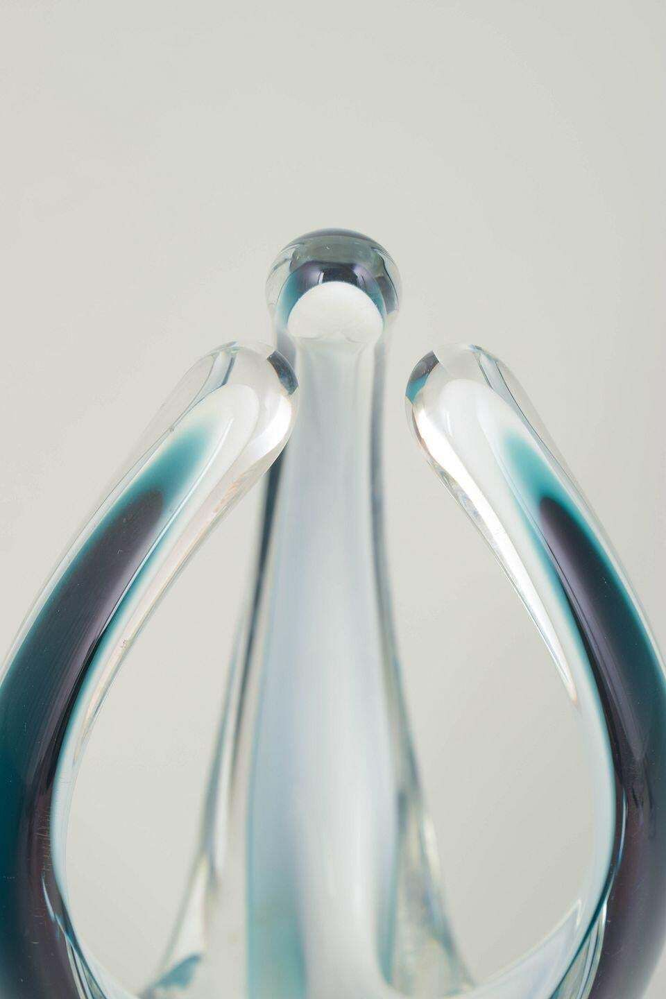 Paul Kedelv For Flygfors. “Coquille”. Organic, Sculptural Art Glass Vase, 1958 photo vinterior
