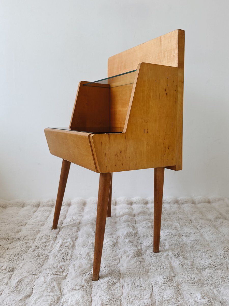 photo vintage Mid Century Modern Nightstands Attributed To Jitona Soběslav, Czechoslovakia, 1960s, Set Of 2