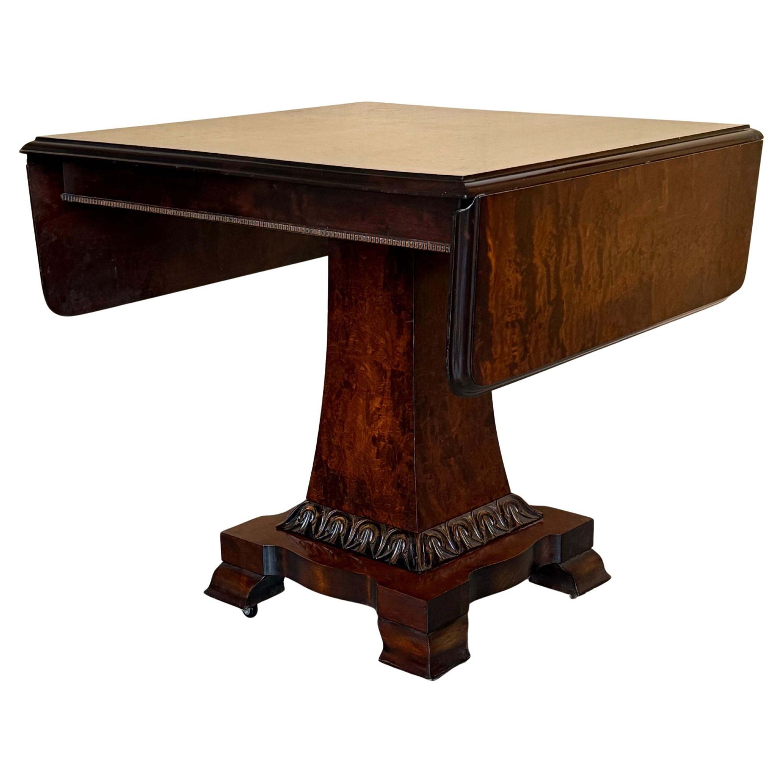 Table basse Art déco à abattants, placage de noyer, France, vers 1930