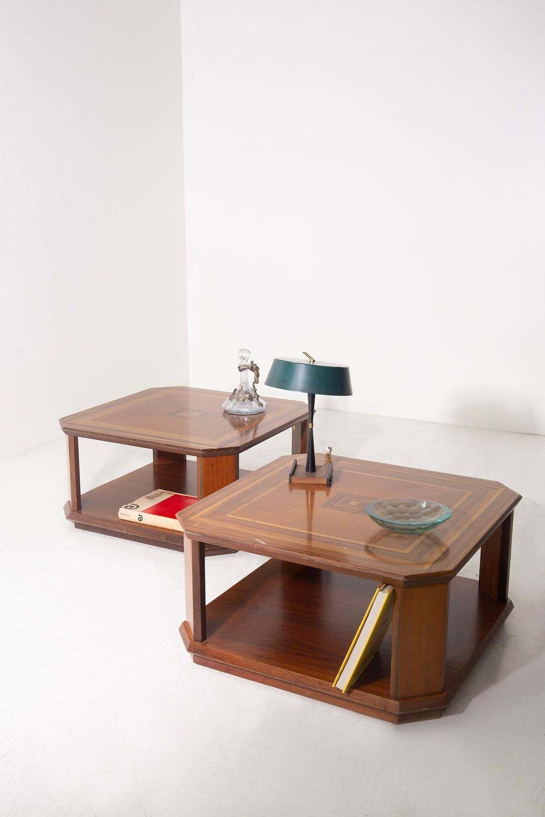 Rare Coffee Tables By Luciano Frigerio Of Frigerio Di Desio, Paganini Mod, Label photo Furniture