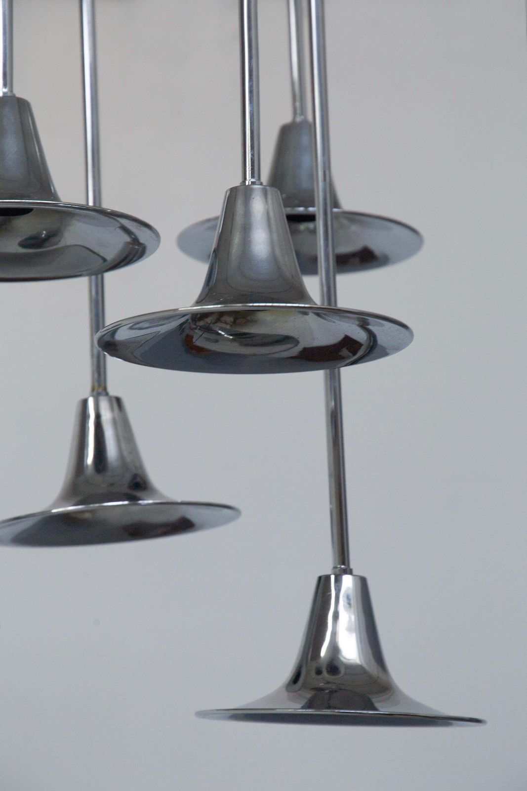 "Trumpet" Chandelier By Goffredo Reggiani 6 Lights, Space Age photo buy