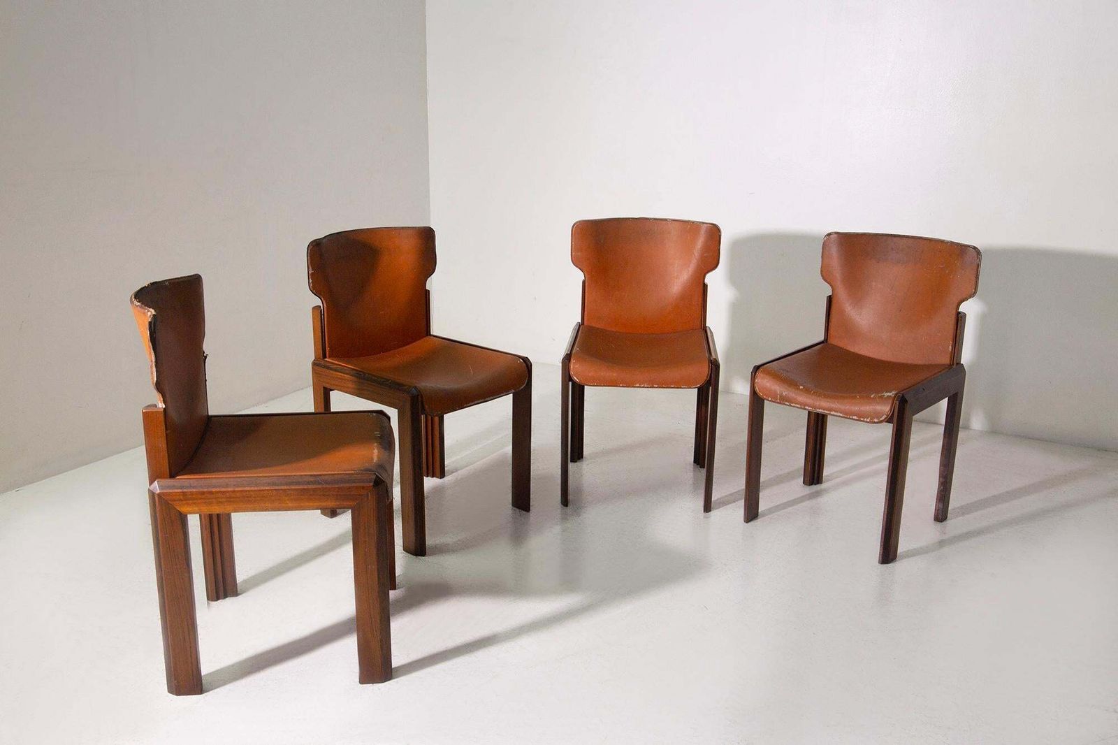Rare Chairs By Luciano Frigerio, Paganini Model From Frigerio Desio In Leather photo Furniture