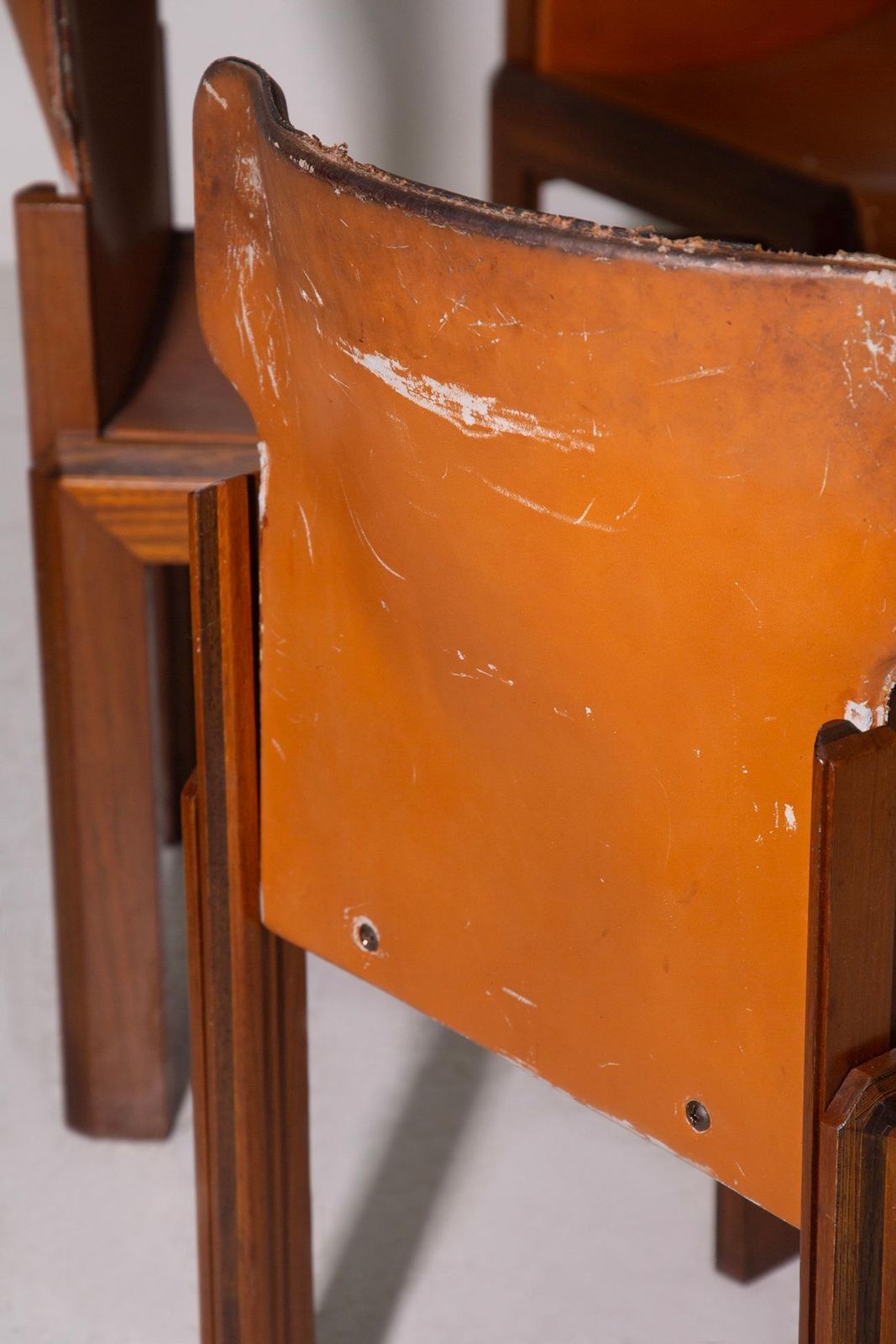 Rare Chairs By Luciano Frigerio, Paganini Model From Frigerio Desio In Leather photo vintage