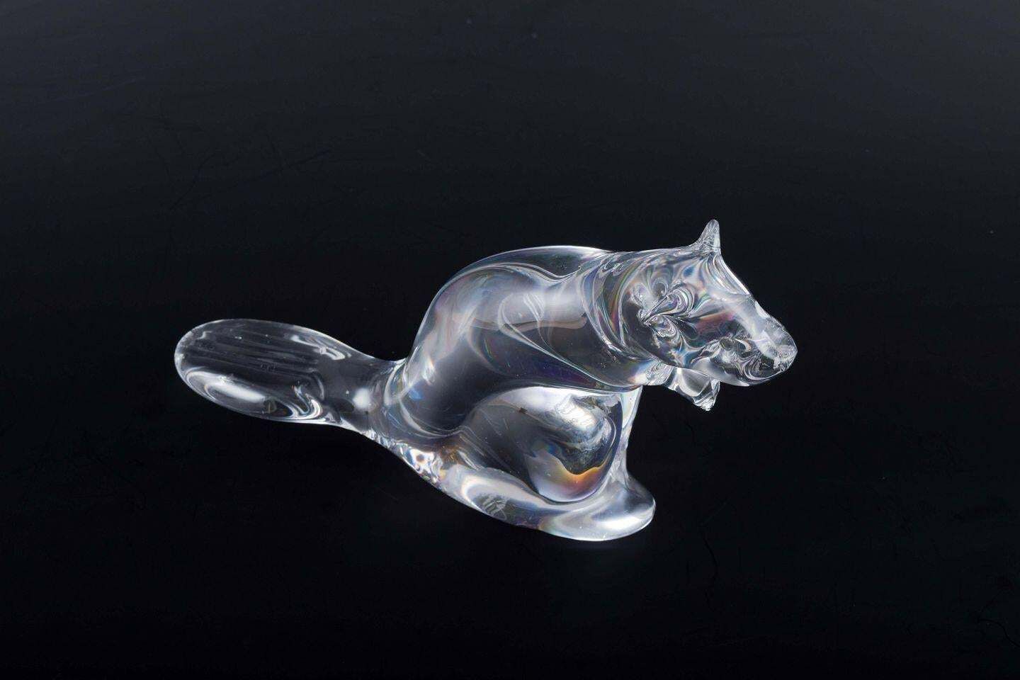 Ronneby Glasbruk, Sweden. Glass Sculpture In The Shape Of An Otter. photo furniture