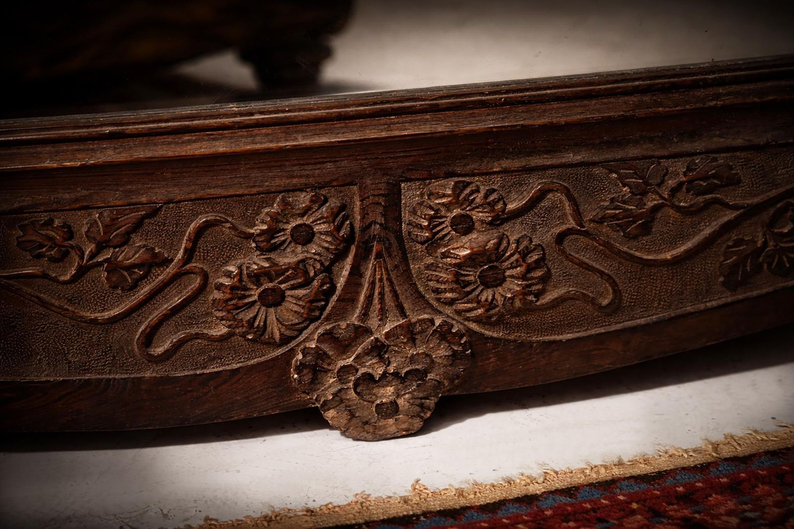 photo vinterior Artlarge Italian Art Nouveau Mirror In Carved Walnut With Floral Motifs