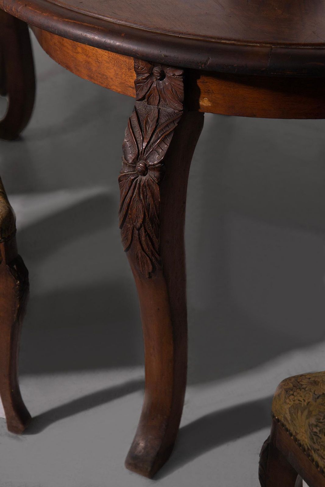 photo furniture French Louis XV Style Coffee Table Sculptural Floral Carving, Decorative Furnitu
