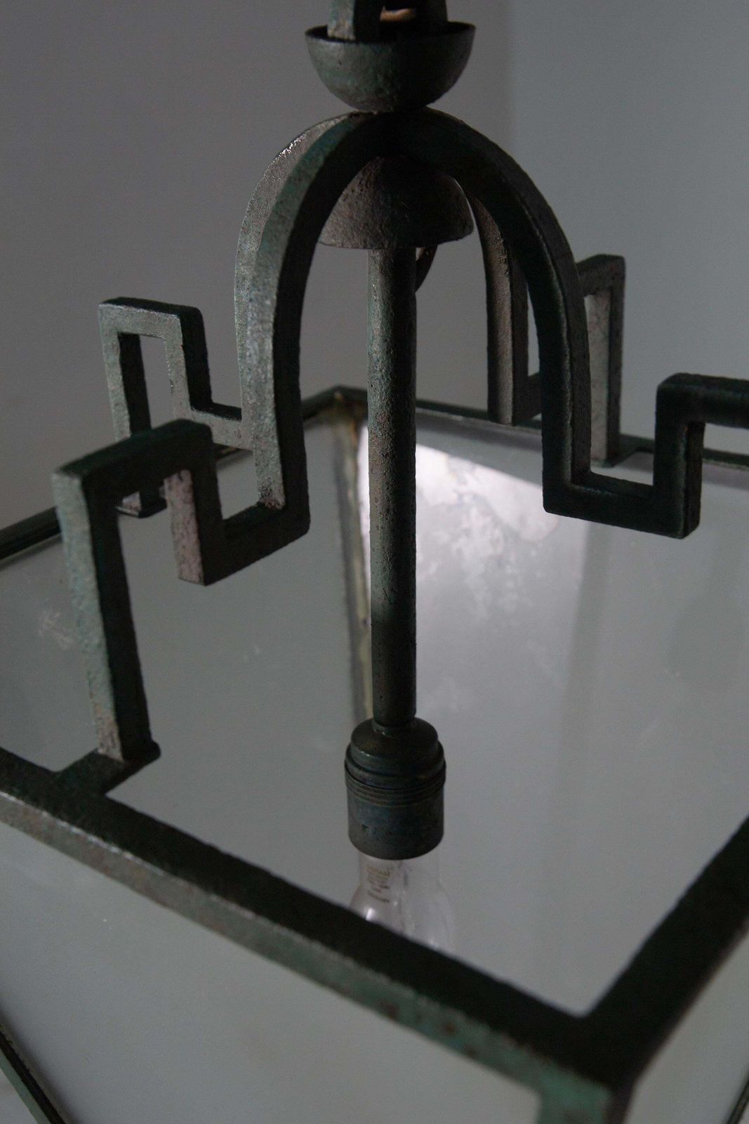 photo vintage Italian Iron Chandelier Attr. To Emilio Lancia And Gio Ponti Art Deco