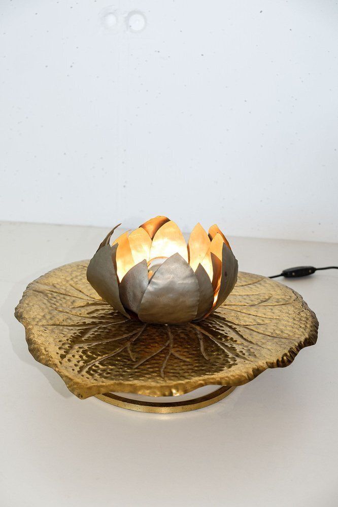 Vintage Italian Brass Model Ninfea Sconce By Tommaso Barbi For Bottega Gadda photo 1214.0