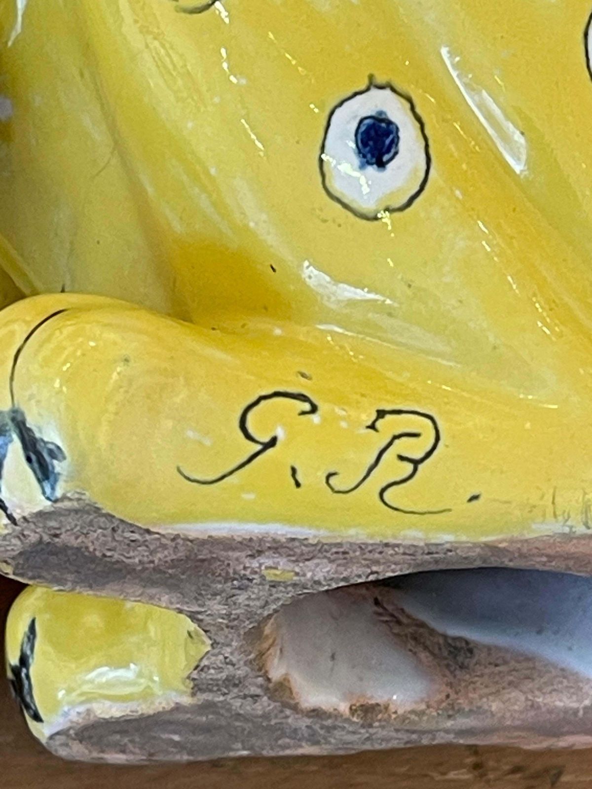 Two Yellow Faience Ceramic Cats, Emile Gallé For Gallé Reinemer photo vintage