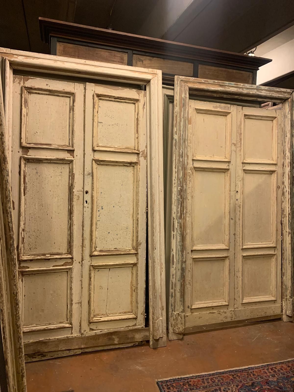 Set Of No.4 Interior Lacquered And Framed Doors, Italy photo vinterior