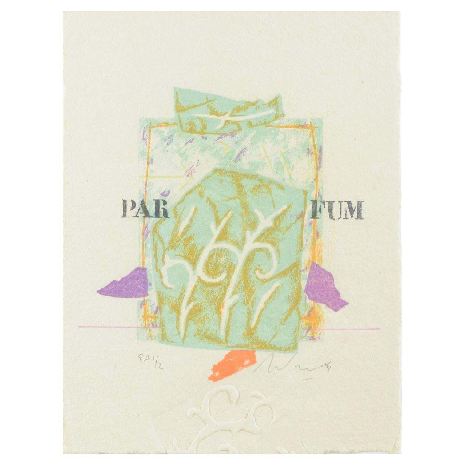 Alain Soucasse, France. Lithograph On Paper. Poetic And Graphic Composition.