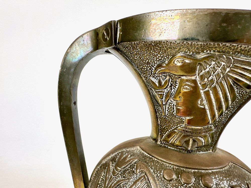 photo vinterior Egiptian Scenes Galvanized Metal Vases, 1900s, Set Of 2
