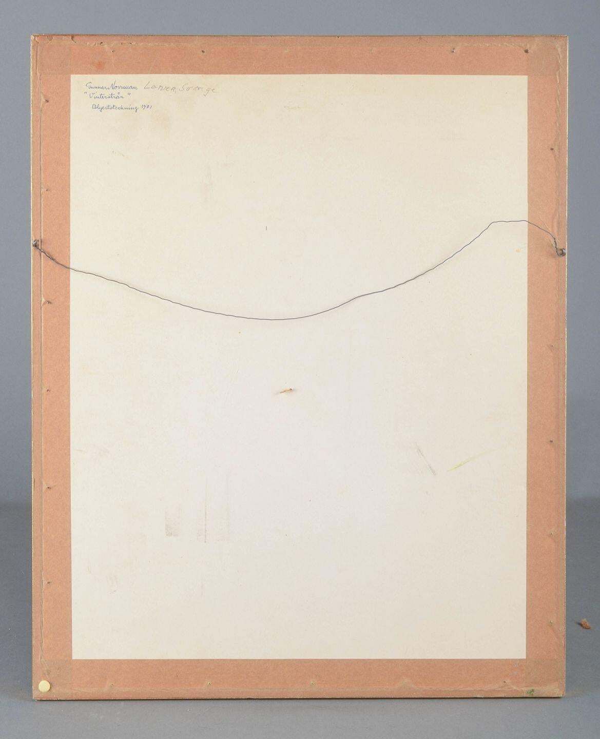 Gunnar Norrman, Sweden. “Vinterstrån”, 1971. Pencil On Paper. photo 457.0