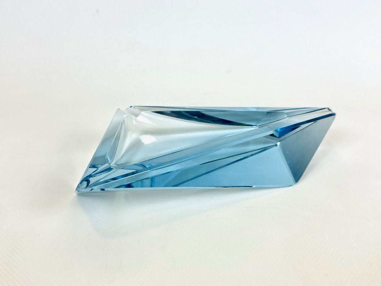 Art Deco Blue Glass Ashtray By Moser, 1930s photo furniture