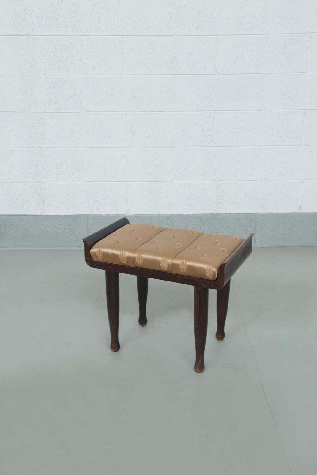 Italian Bench By Paolo Buffa, With Original Gold Satin Fabric photo furniture