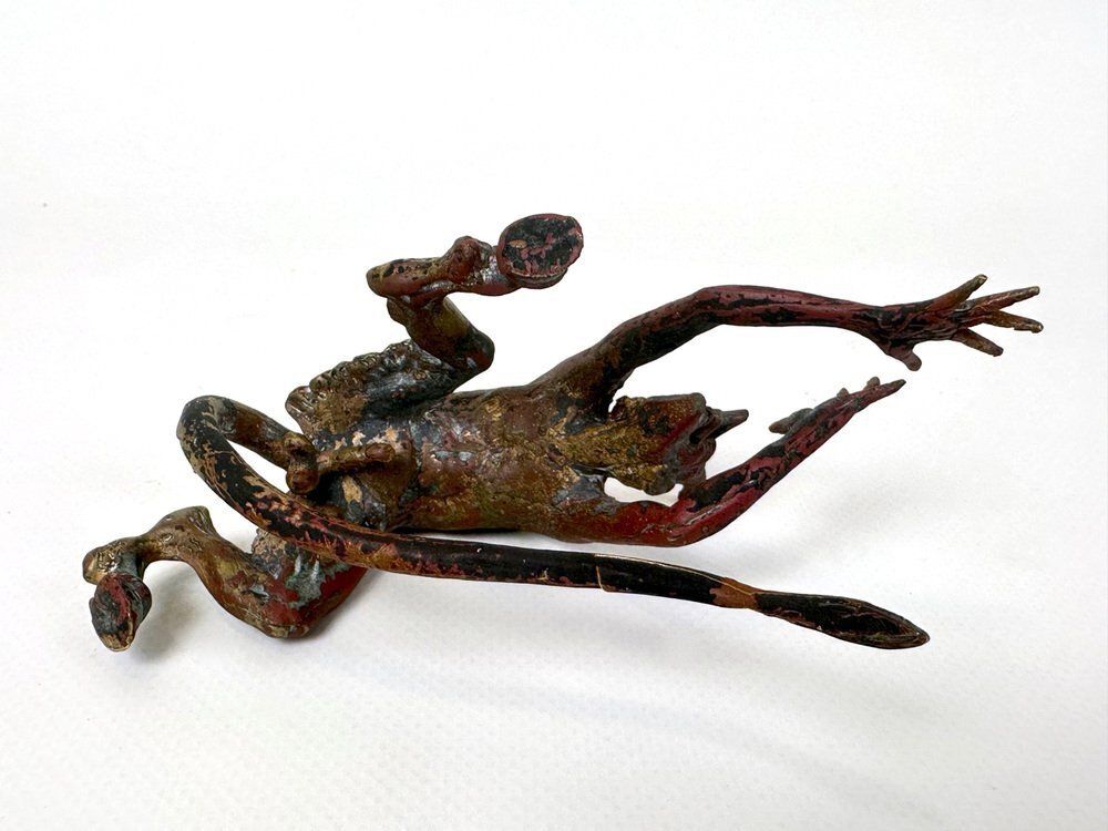 Cold Polychromed Bronze Mephisto Figurine Attributed To Franz Xaver Bergmann, Austria, 1900s photo 824.0