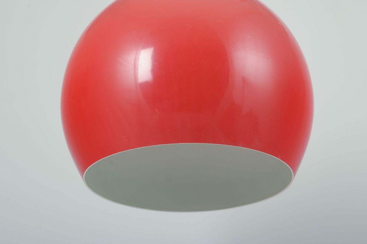 Verner Panton For Louis Poulsen. Topan Pendant Lamp In Red Lacquered Metal. photo for sale