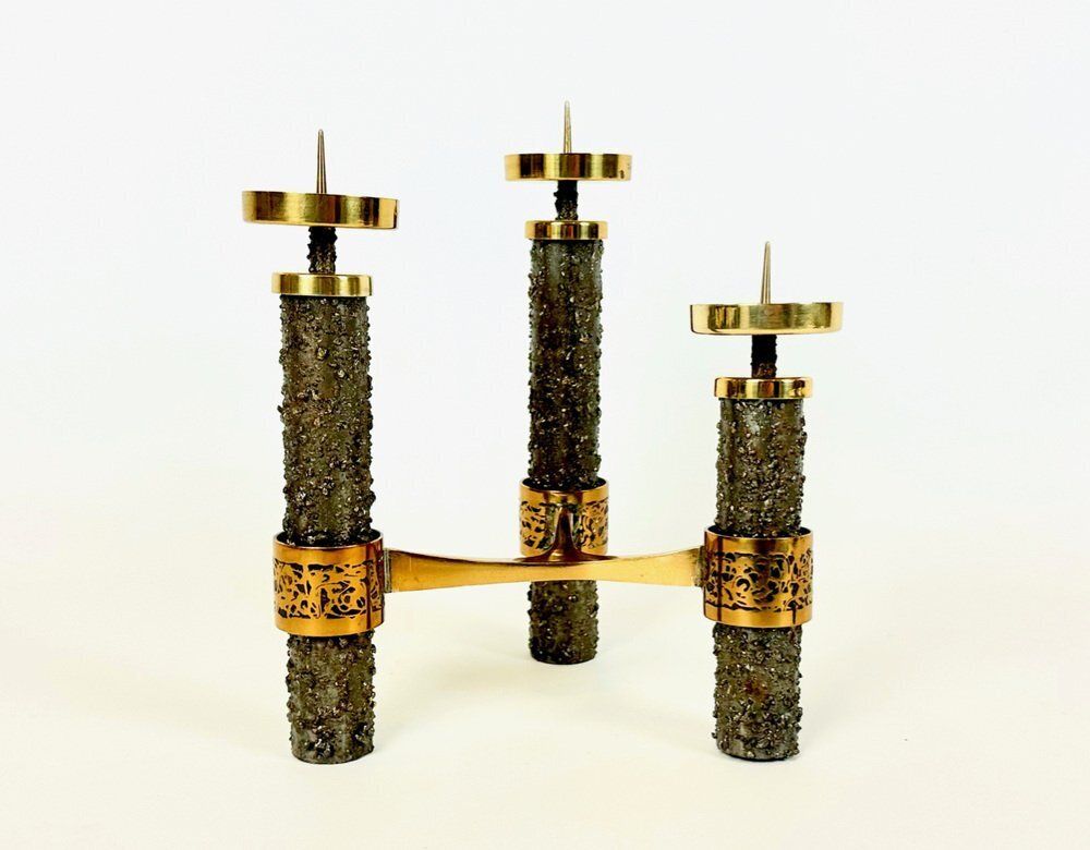 Brutalist Polished Copper Candleholder, 1970s photo for sale