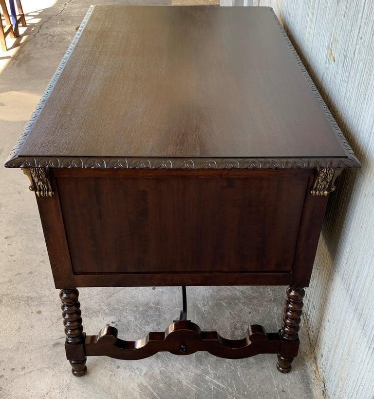 Two Sided Spanish Butcher Block With Six Drawers And Bronze Hardware photo Furniture