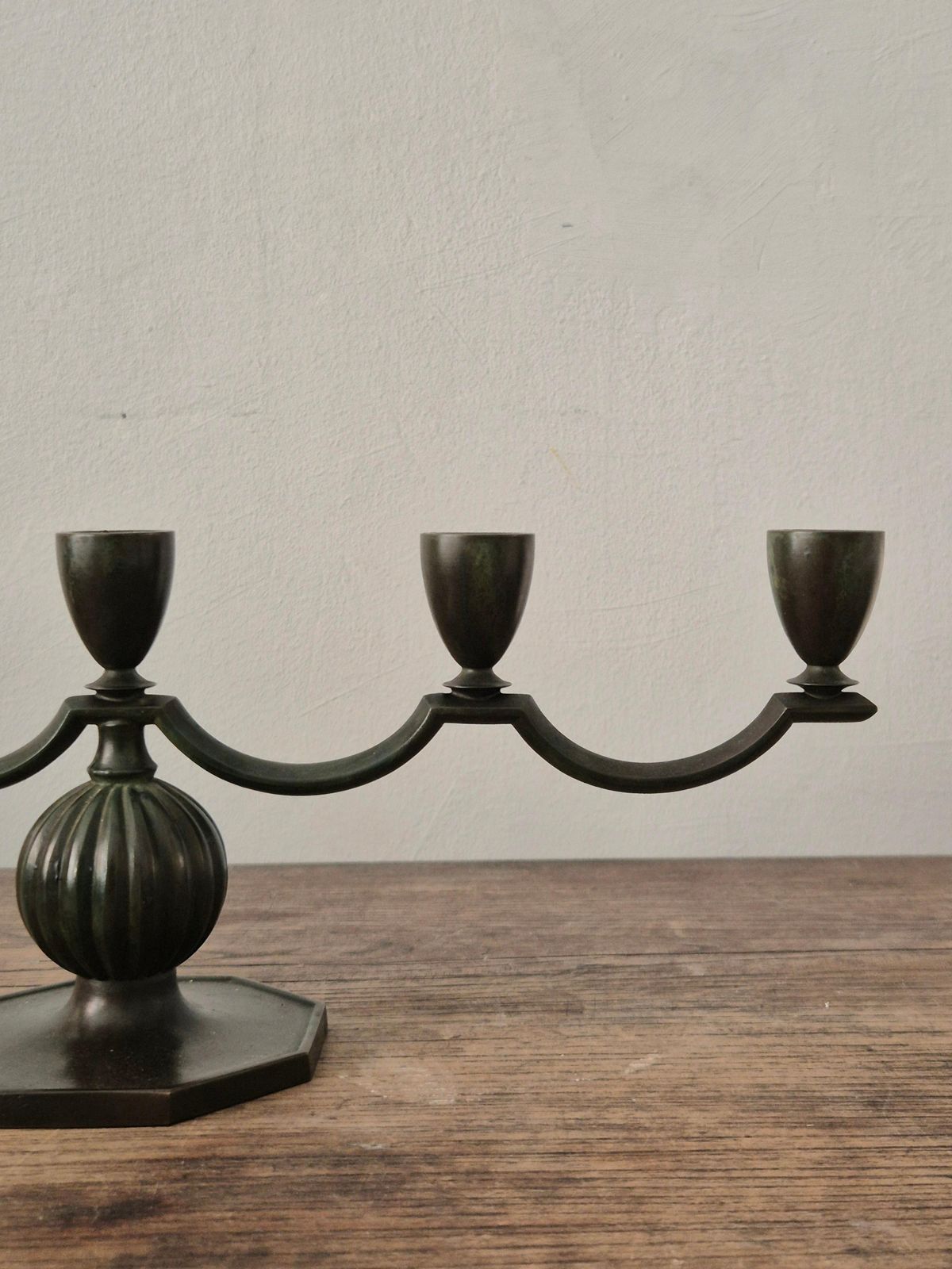 Elegant Swedish Grace Candelabra In Solid Bronze By Jacob ängman, Gab photo 1692.0