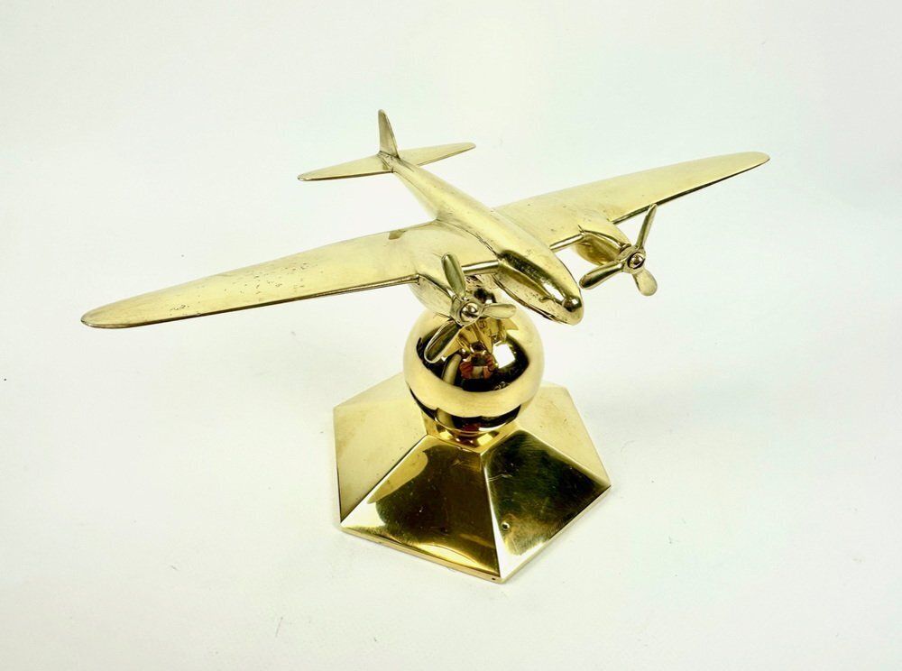 Home Decor Brass Mosquito Desk Plane Model From De Havilland, 1940s photo