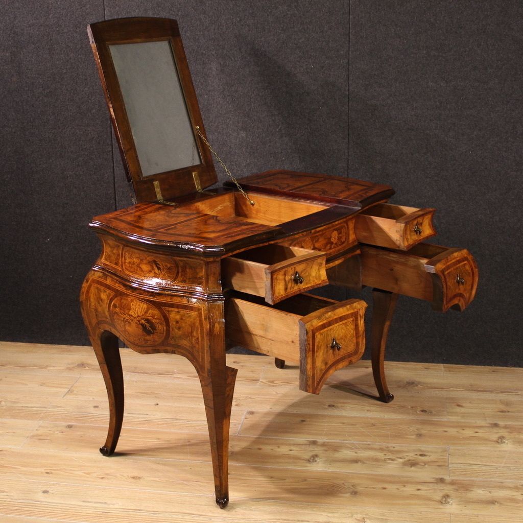 photo furniture 20th Century Louis XV Style Inlaid Lombard Dressing Table