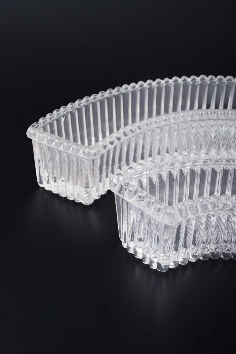 Baccarat, France. A Set Of Three Curved Trays In Crystal Glass. Ca. 1930s photo for sale