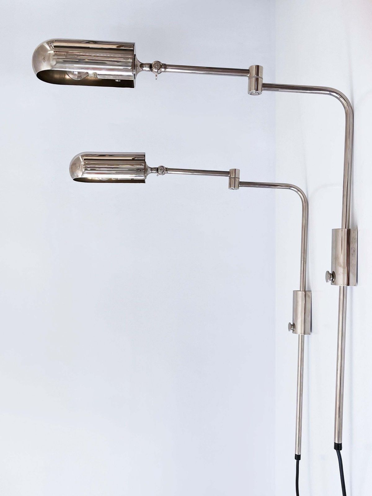 Set Of Two Articulated Wall Lamps Or Reading Lights By Florian Schulz 1970s photo Lighting