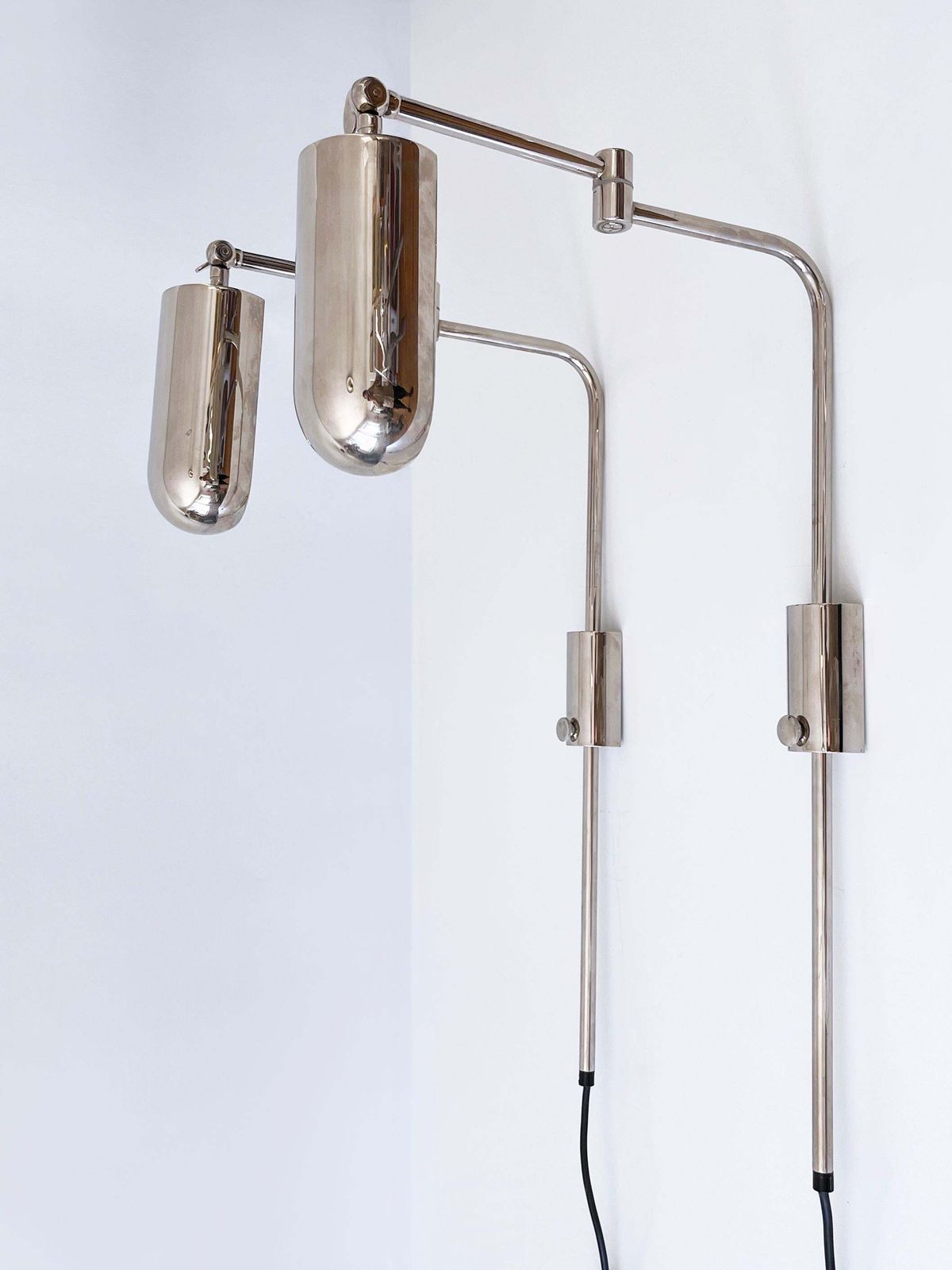 Set Of Two Articulated Wall Lamps Or Reading Lights By Florian Schulz 1970s photo vintage
