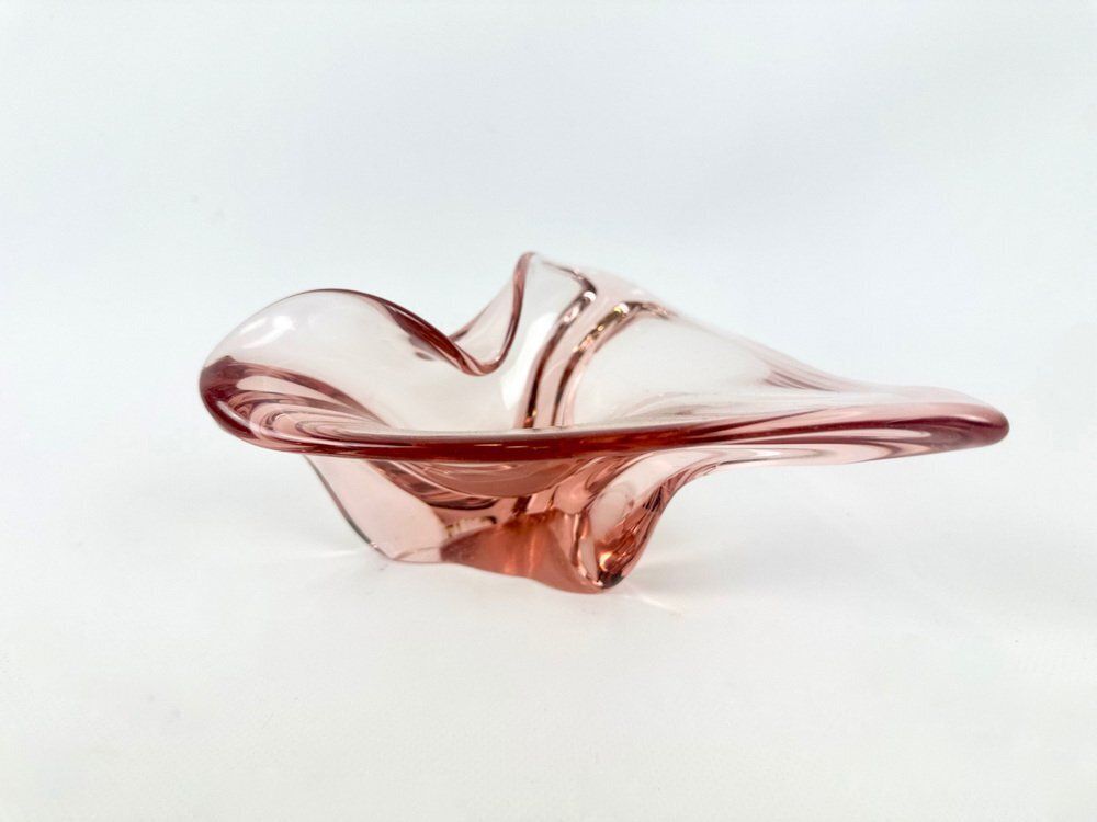 Bohemian Art Glass Ashtray Attributed To Josef Hospodka For Chribska Glassworks, 1960s