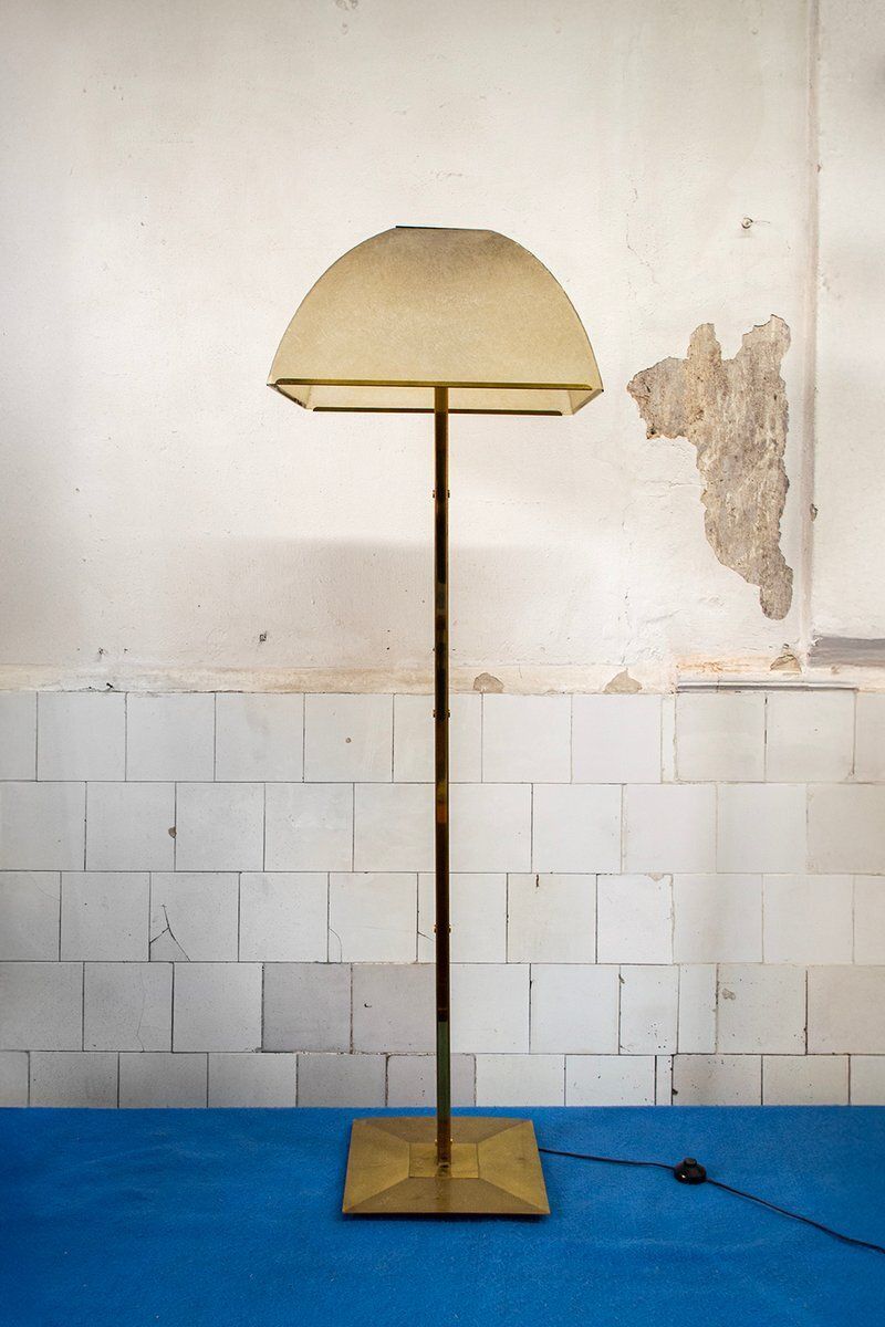 Messing Vloerlamp Met Vier Lichtpunten Van Lamperti, Italië, Jaren 1970