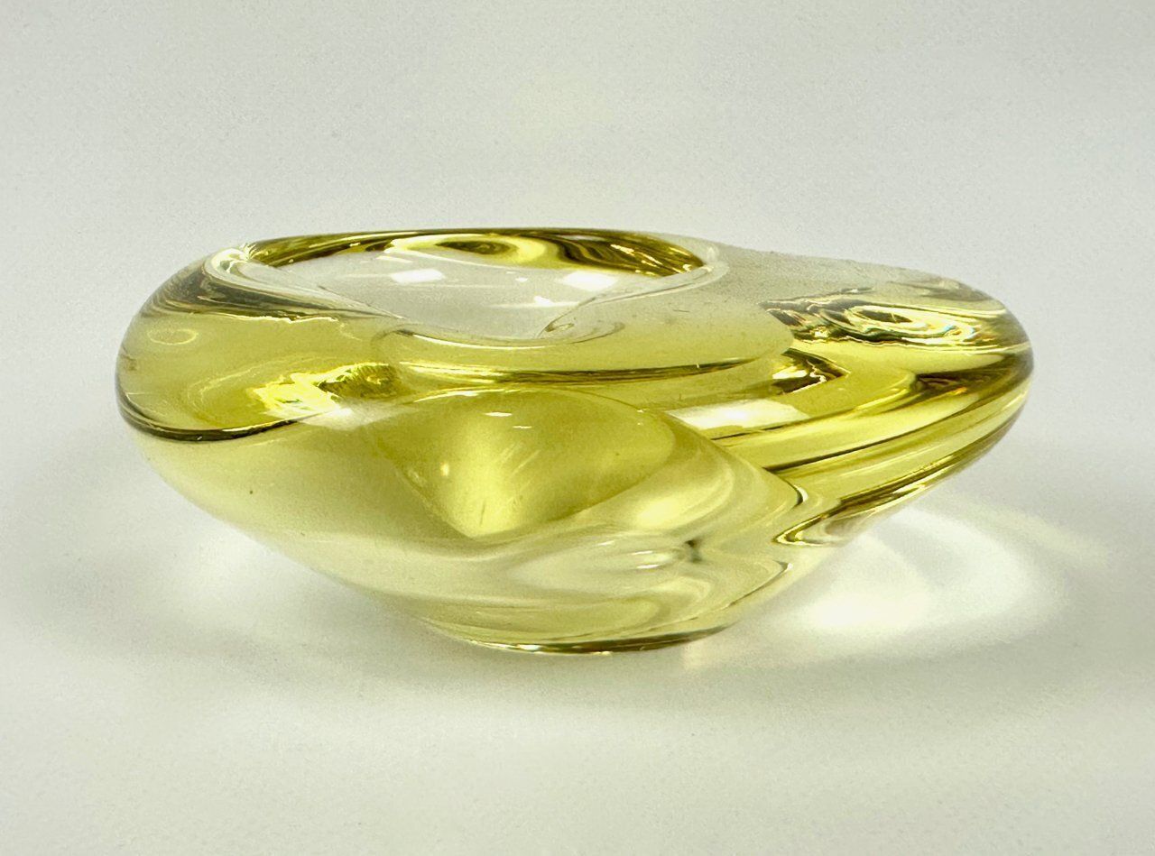 Art Glass Ashtray Attributed To Miloslav Klinger For železný Brod, 1960s photo buy