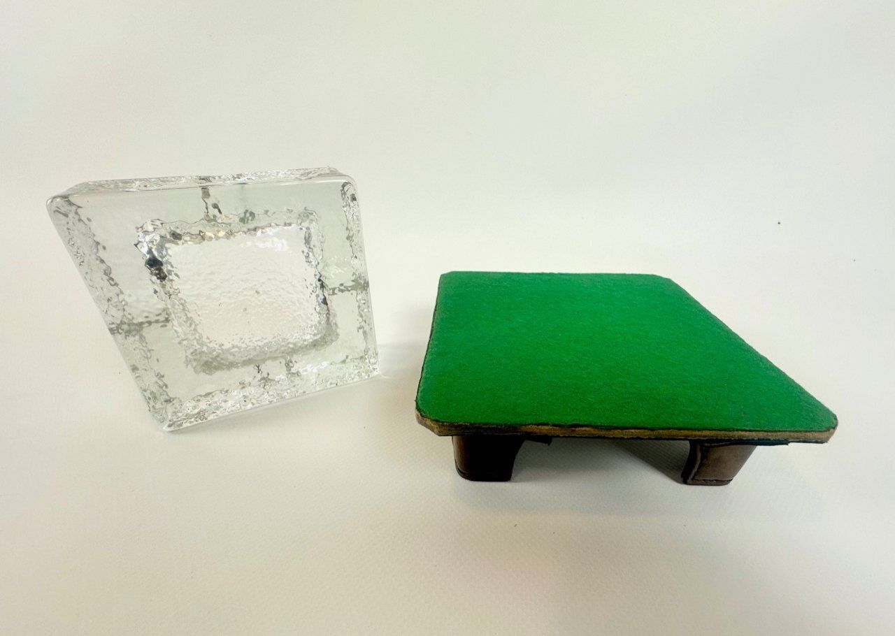 Vintage Leather Ashtray By Walther Glass, 1970s photo vinterior