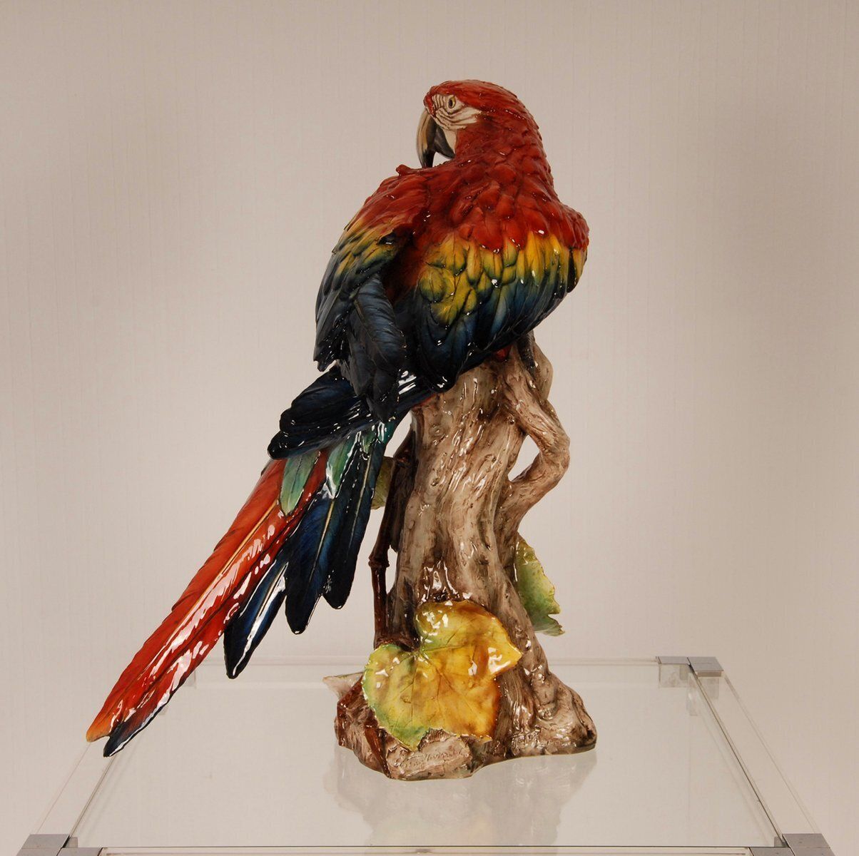 Italian Art Deco Porcelain Macaw Or Parrot In The Style Of Cacciapuoti For Capodimonte, Early 20th Century photo vintage