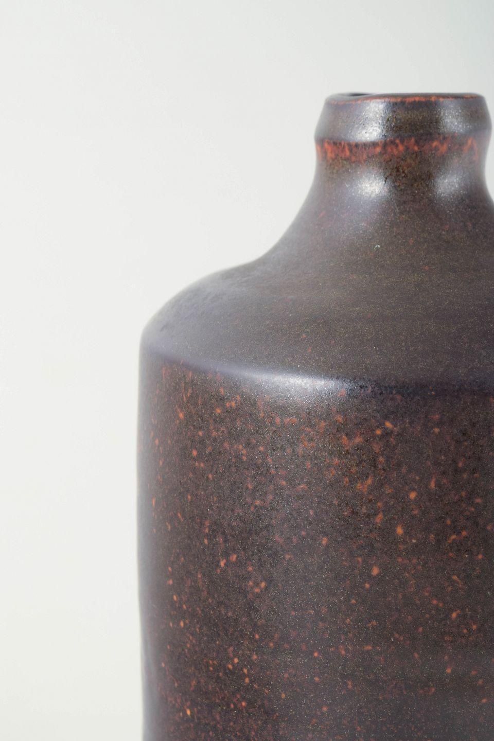 European Studio Potter. Tall Cylindrical Vase With Deep Violet Glaze. photo for sale