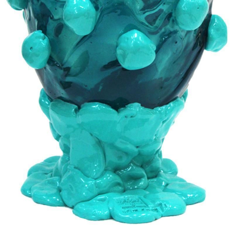 Contemporary Blue And Clear Resin Vase From The Fish Collection By Gaetano Pesce photo vintage