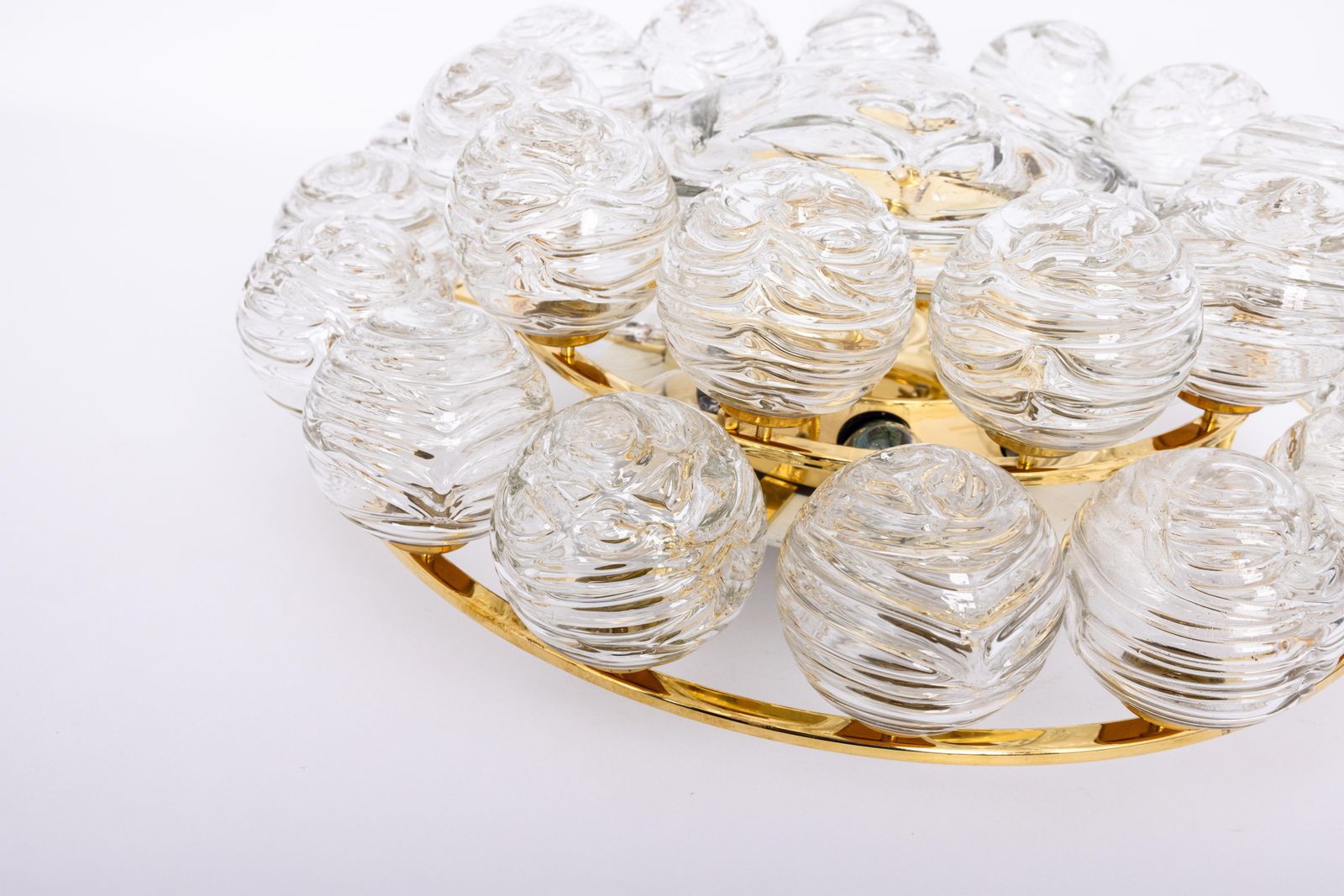 Spectacular Sputnik Flush Mount Glass Snow Balls By Doria, Germany, 1970s photo for sale